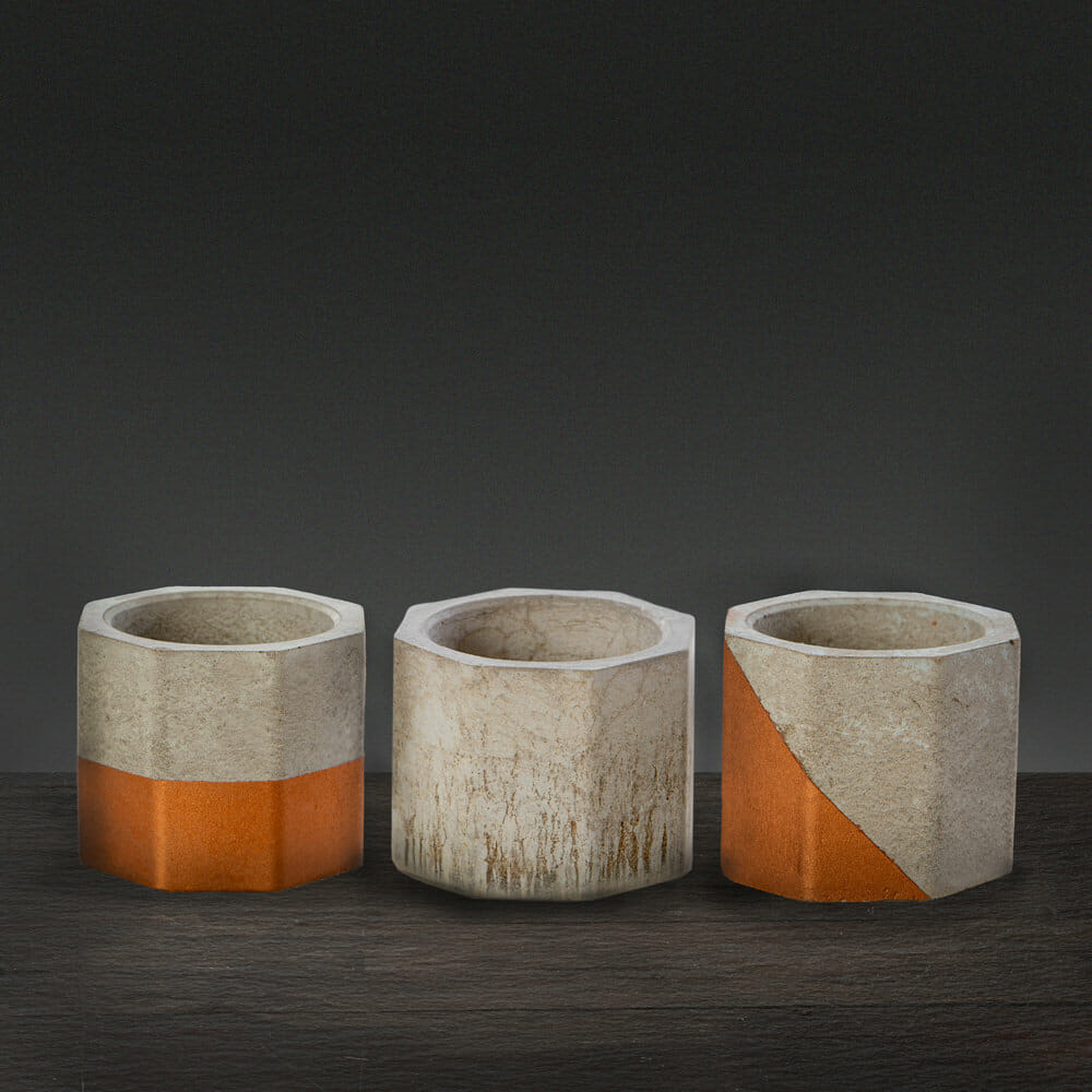 studio shot of concrete tealights gifts for etsy